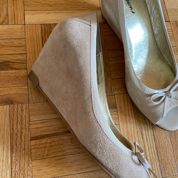 Soulier suède beige compensé - Picture 4 of 9